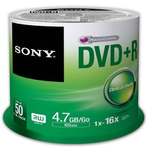 SONY DVD+R 4.7GB 16X 50L� CAKEBOX - 50DPR47SP
